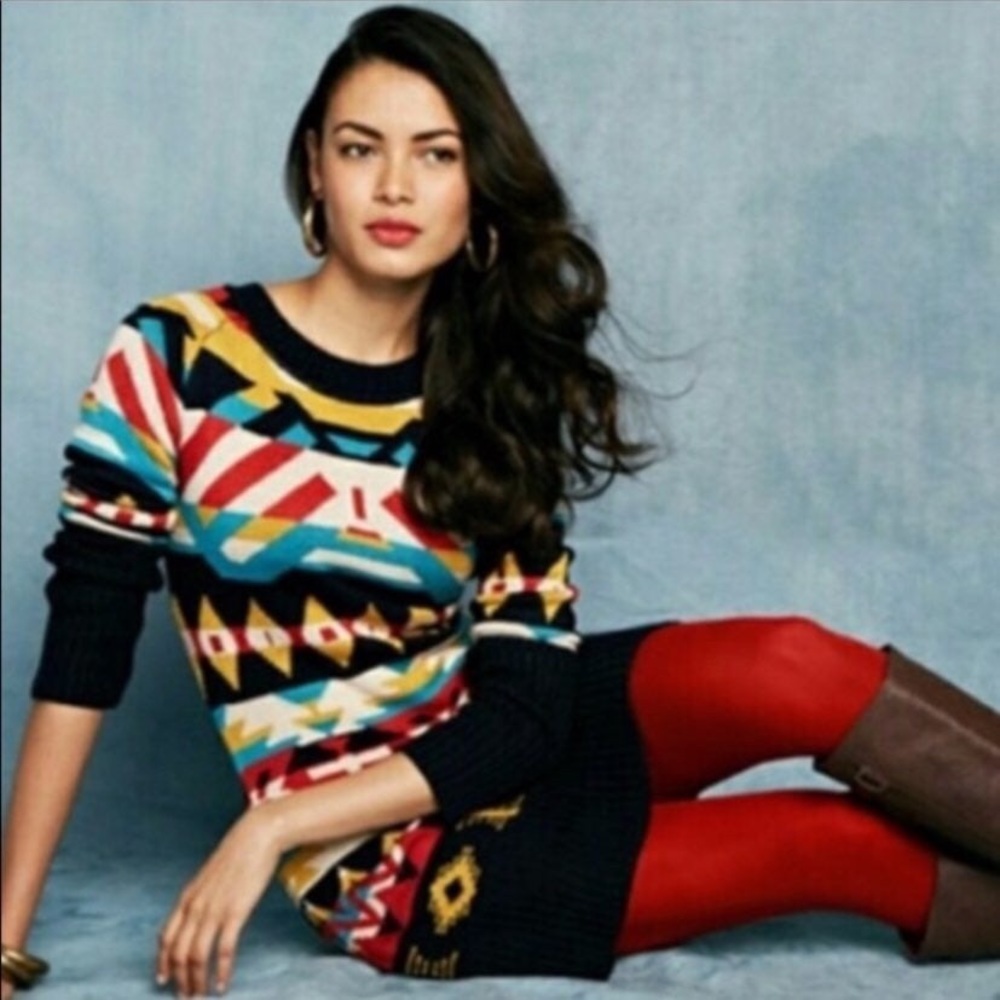 Jessica Simpson Tribal Print  Sweater Dress